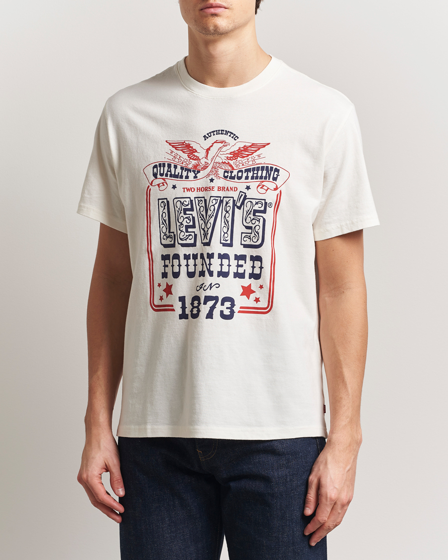 Herre | T-Shirts | Levi's | Relaxed Fit Printed Crew Neck T-Shirt Egret White