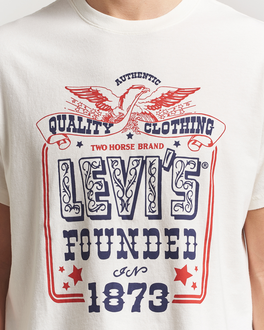 Herre | T-Shirts | Levi's | Relaxed Fit Printed Crew Neck T-Shirt Egret White