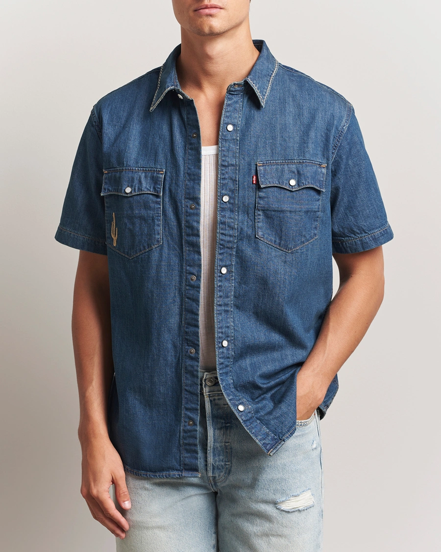 Herre | Skjorter | Levi's | Relaxed Fit Short Sleeve Western Shirt Dark Blue