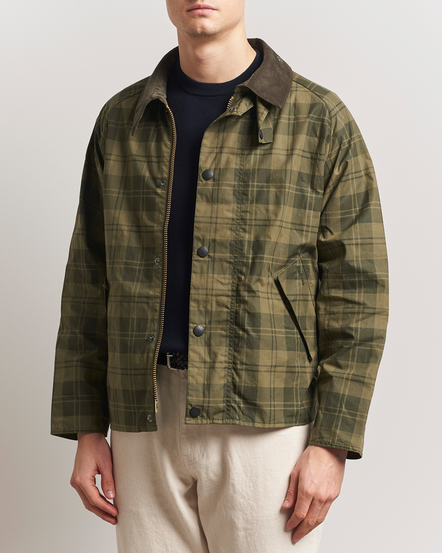 Herre | Jakker | Barbour Heritage | Transport Check Cotton Casual Jacket Olive