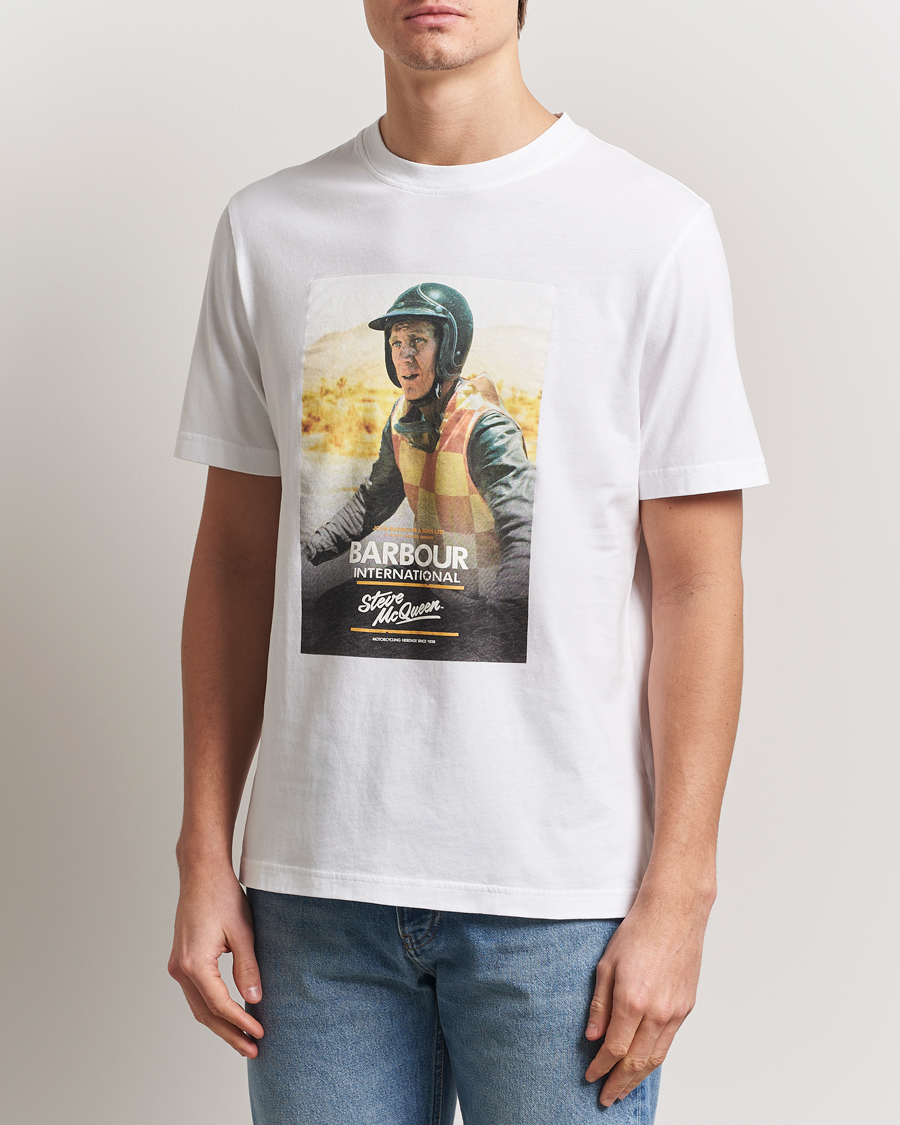 Herre | T-Shirts | Barbour International | Nicholl Steeve McQueen T-Shirt White