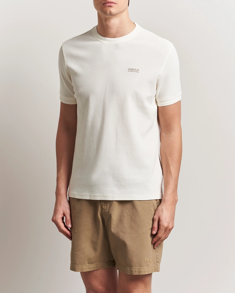 Herre | T-Shirts | Barbour International | Charlie Textured T-Shirt Whisper White