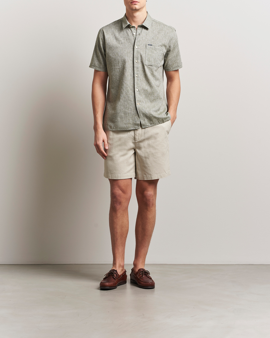 Herre | Shorts | Barbour Lifestyle | Cotton/Linen Relaxed Shorts Mist