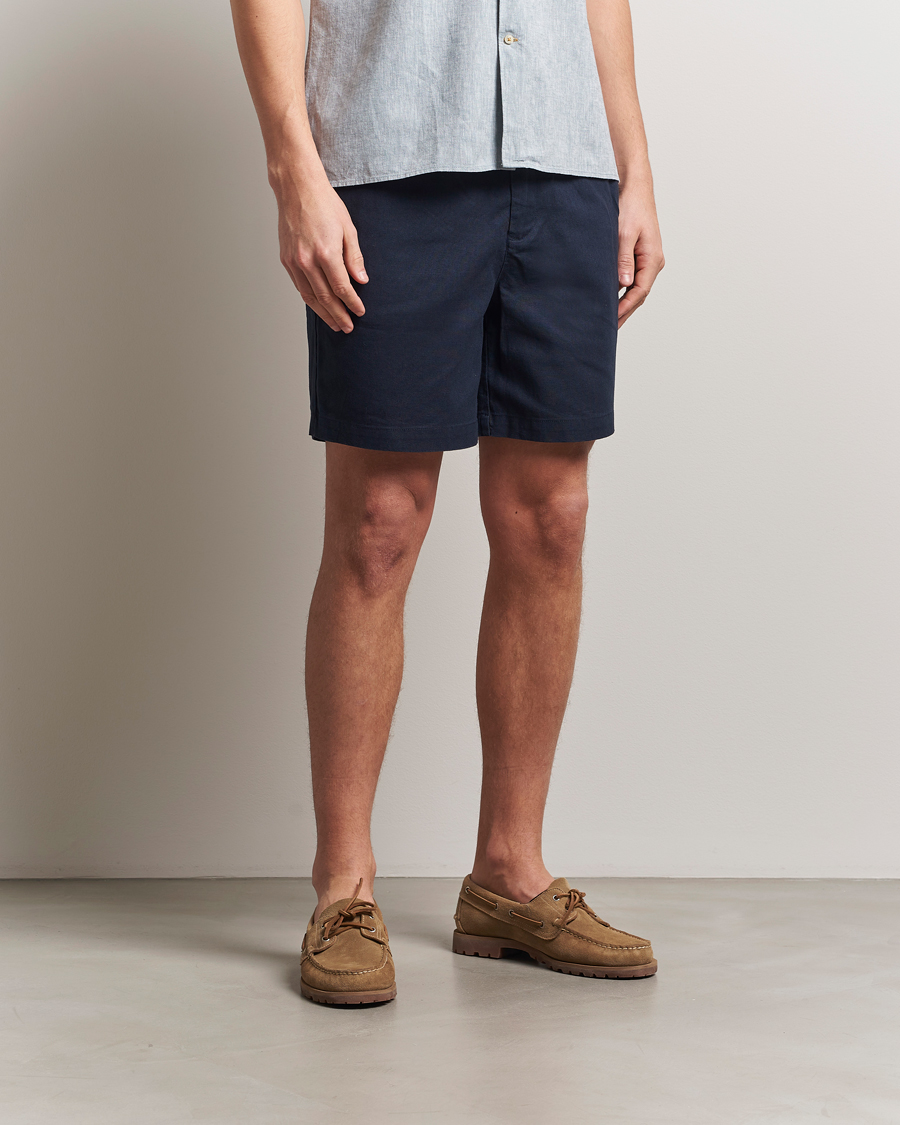 Herre | Shorts | Barbour Lifestyle | Cotton/Linen Relaxed Shorts Navy