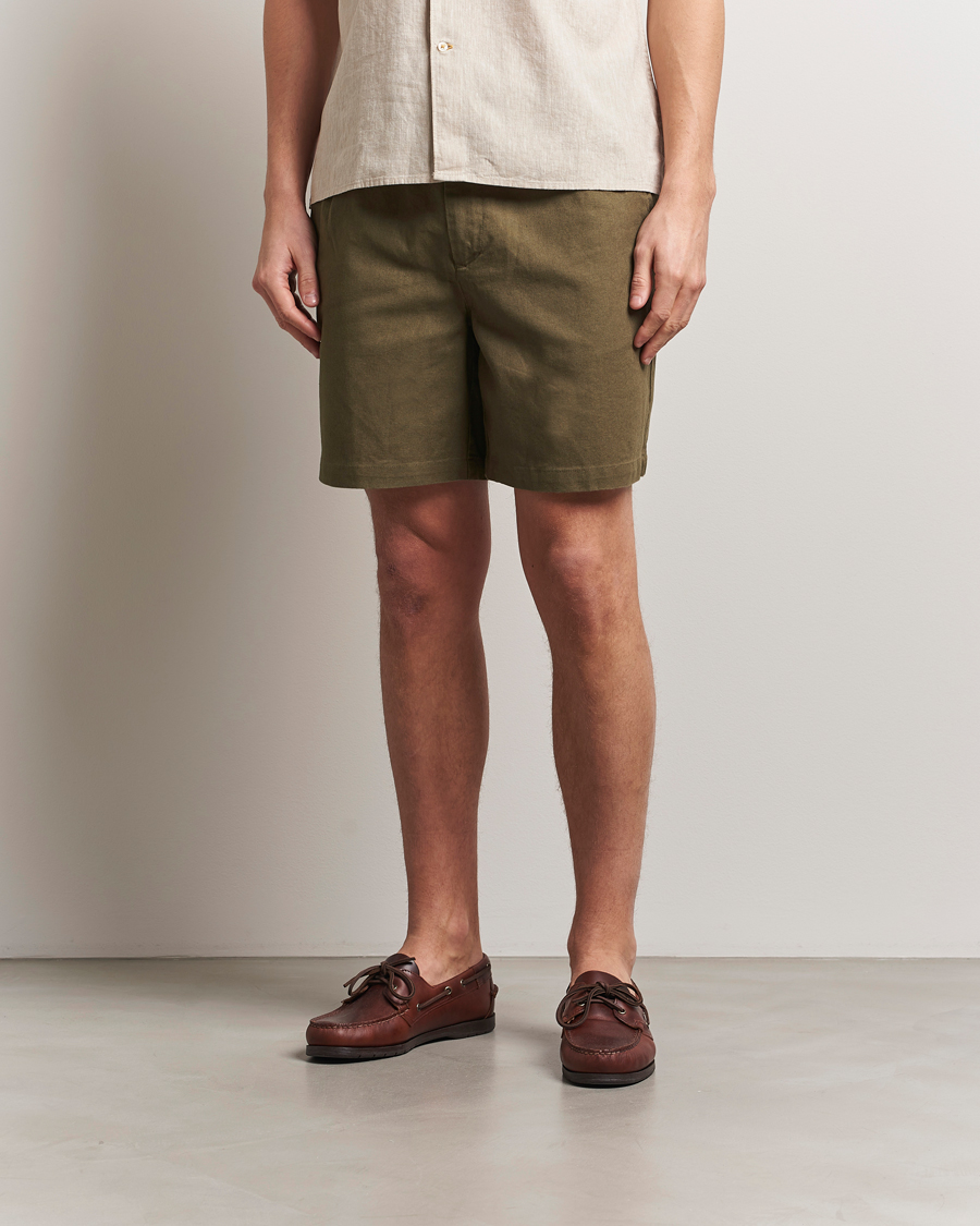 Herre | Shorts | Barbour Lifestyle | Cotton/Linen Relaxed Shorts Light Sage