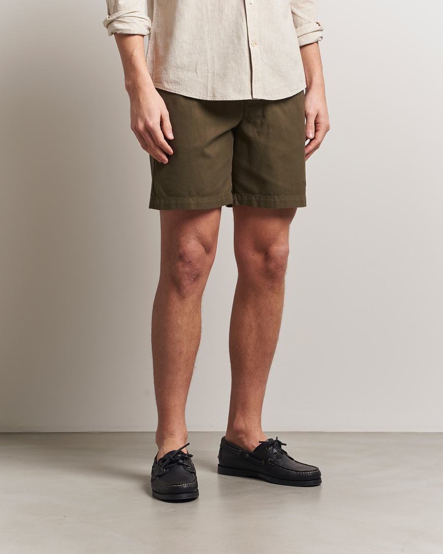 Herre | Shorts | Barbour Lifestyle | Washed Oxford Relaxed Shorts Uniform Green