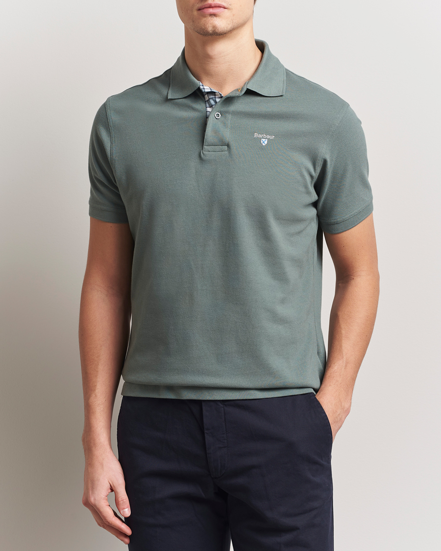 Herre | Pikéer | Barbour Lifestyle | Tartan Pique Polo Vintage Teal