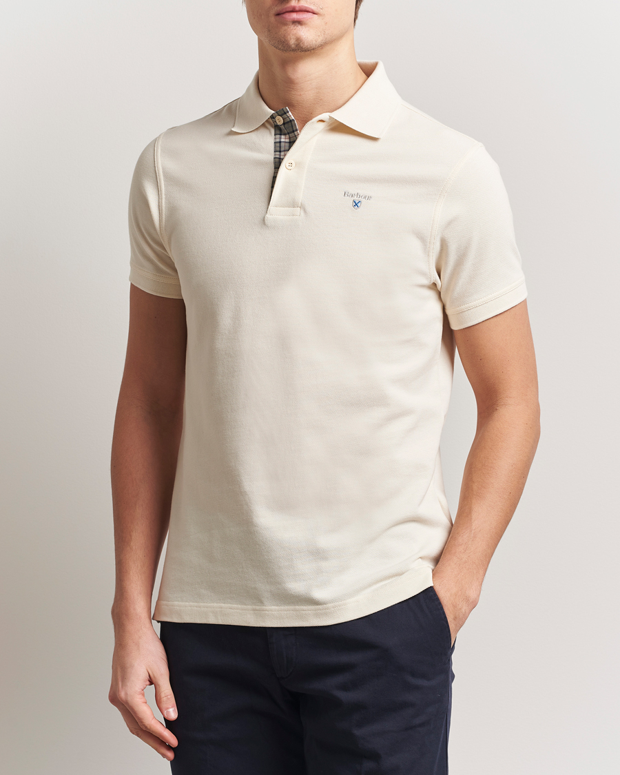 Herre | Pikéer | Barbour Lifestyle | Tartan Pique Polo Antique White