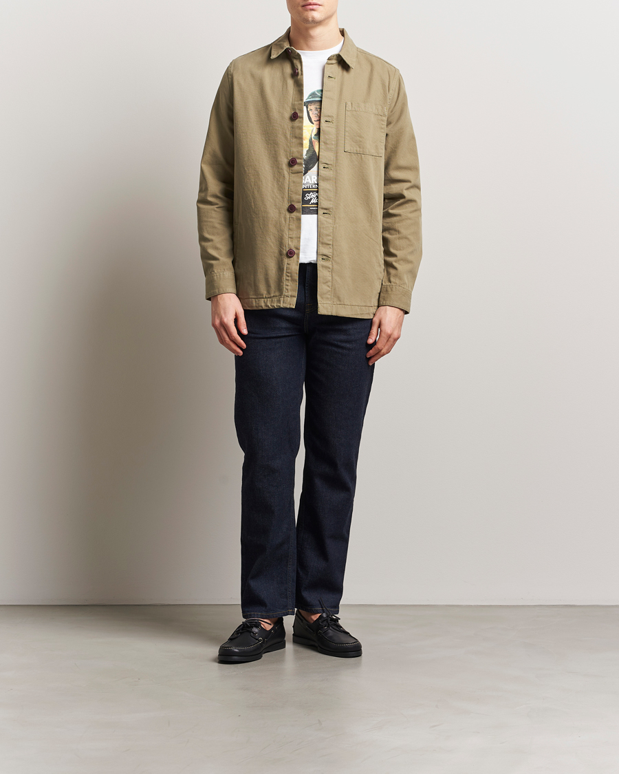 Herre | Skjorter | Barbour Lifestyle | Washed Cotton Overshirt Bleached Olive