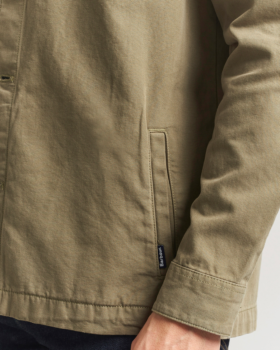 Herre | Skjorter | Barbour Lifestyle | Washed Cotton Overshirt Bleached Olive