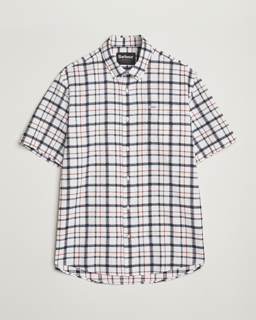 Herre | Skjorter | Barbour Lifestyle | Glover Linen Blend Short Sleeve Shirt Brook Blue