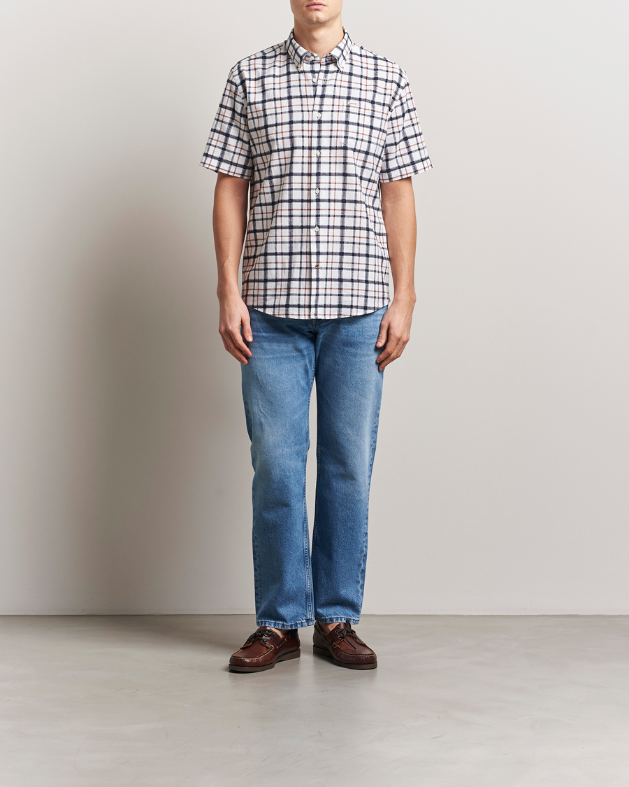 Herre | Skjorter | Barbour Lifestyle | Glover Linen Blend Short Sleeve Shirt Brook Blue