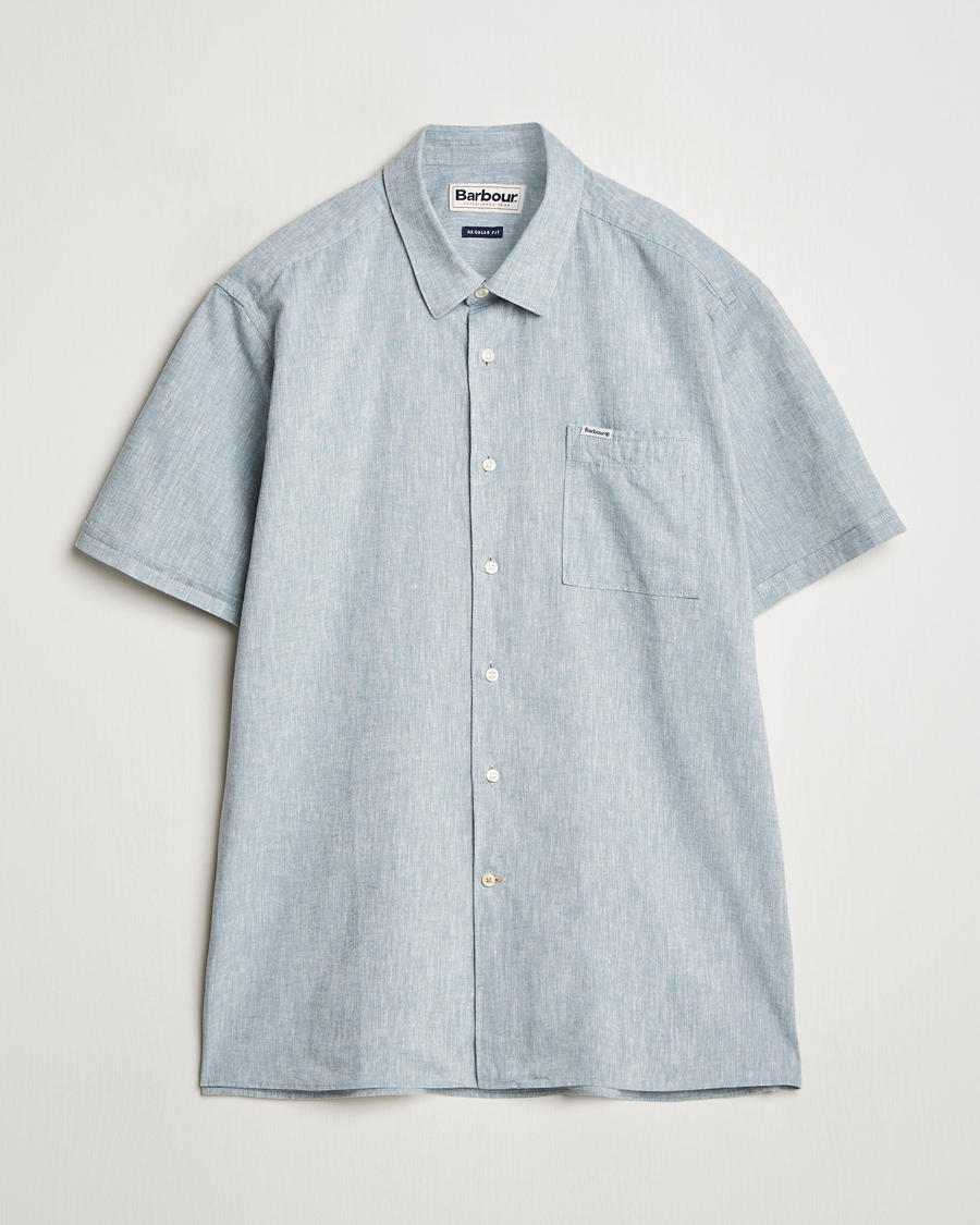Herre | Skjorter | Barbour Lifestyle | Nelson Short Sleeve Linen/Cotton Shirt Lead