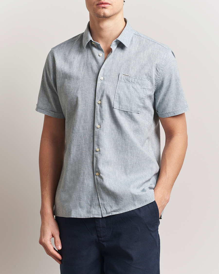 Herre | Skjorter | Barbour Lifestyle | Nelson Short Sleeve Linen/Cotton Shirt Lead
