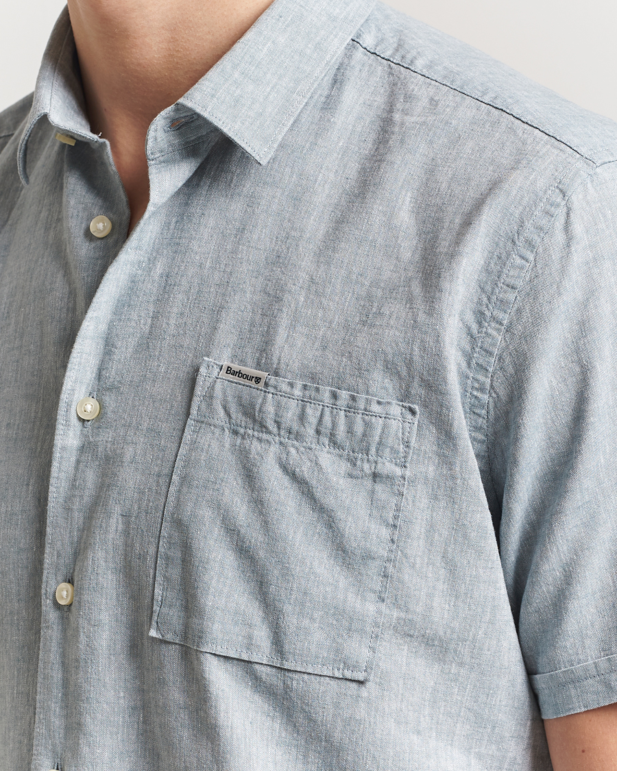 Herre | Skjorter | Barbour Lifestyle | Nelson Short Sleeve Linen/Cotton Shirt Lead