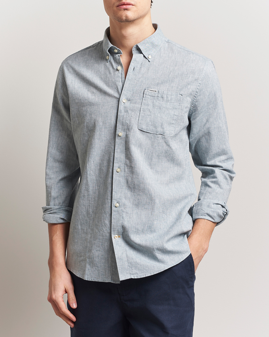 Herre | Skjorter | Barbour Lifestyle | Nelson Linen/Cotton Shirt Lead