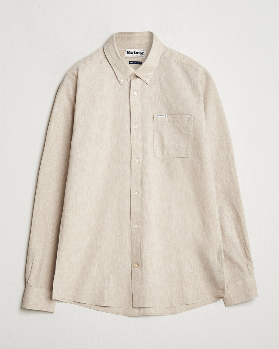 Herre | Skjorter | Barbour Lifestyle | Nelson Linen/Cotton Shirt Stone