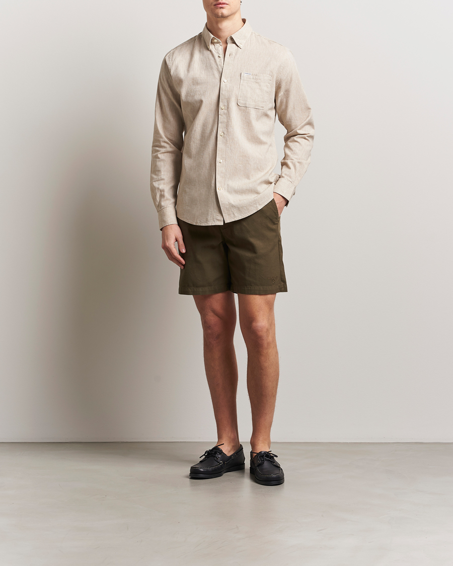 Herre | Skjorter | Barbour Lifestyle | Nelson Linen/Cotton Shirt Stone