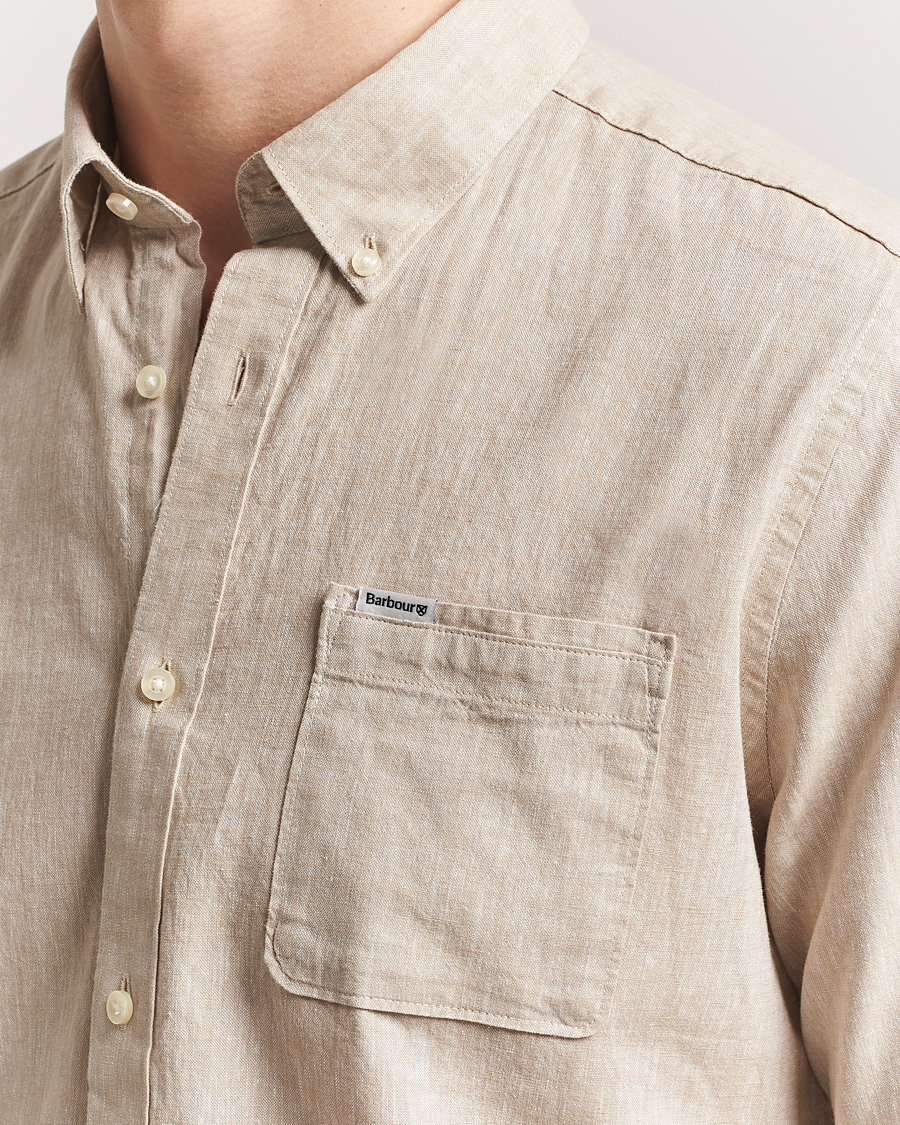 Herre | Skjorter | Barbour Lifestyle | Nelson Linen/Cotton Shirt Stone