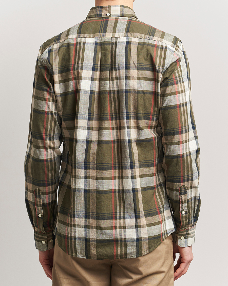 Herre | Skjorter | Barbour Lifestyle | Kidd Checked Cotton Shirt Dark Olive