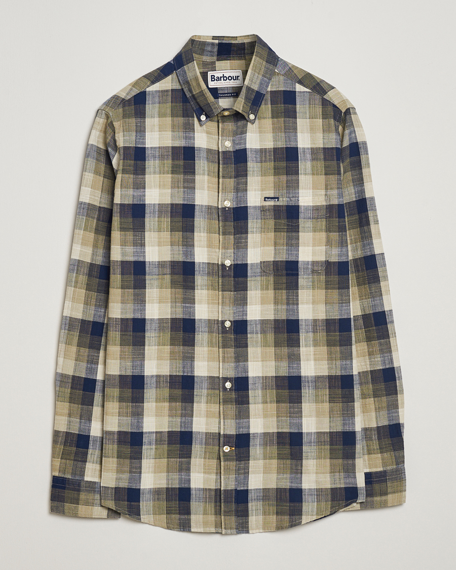 Herre | Skjorter | Barbour Lifestyle | Hillroad Tailored Checked Cotton Shirt Olive