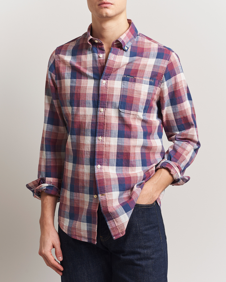 Herre | Skjorter | Barbour Lifestyle | Hillroad Tailored Checked Cotton Shirt Red