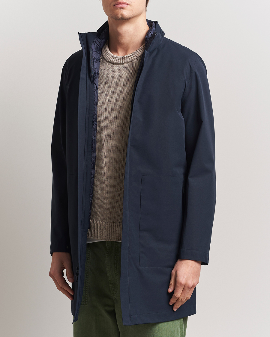Herre | Jakker | Woolrich | Two Layer 2 in 1 Carcoat Melton Blue