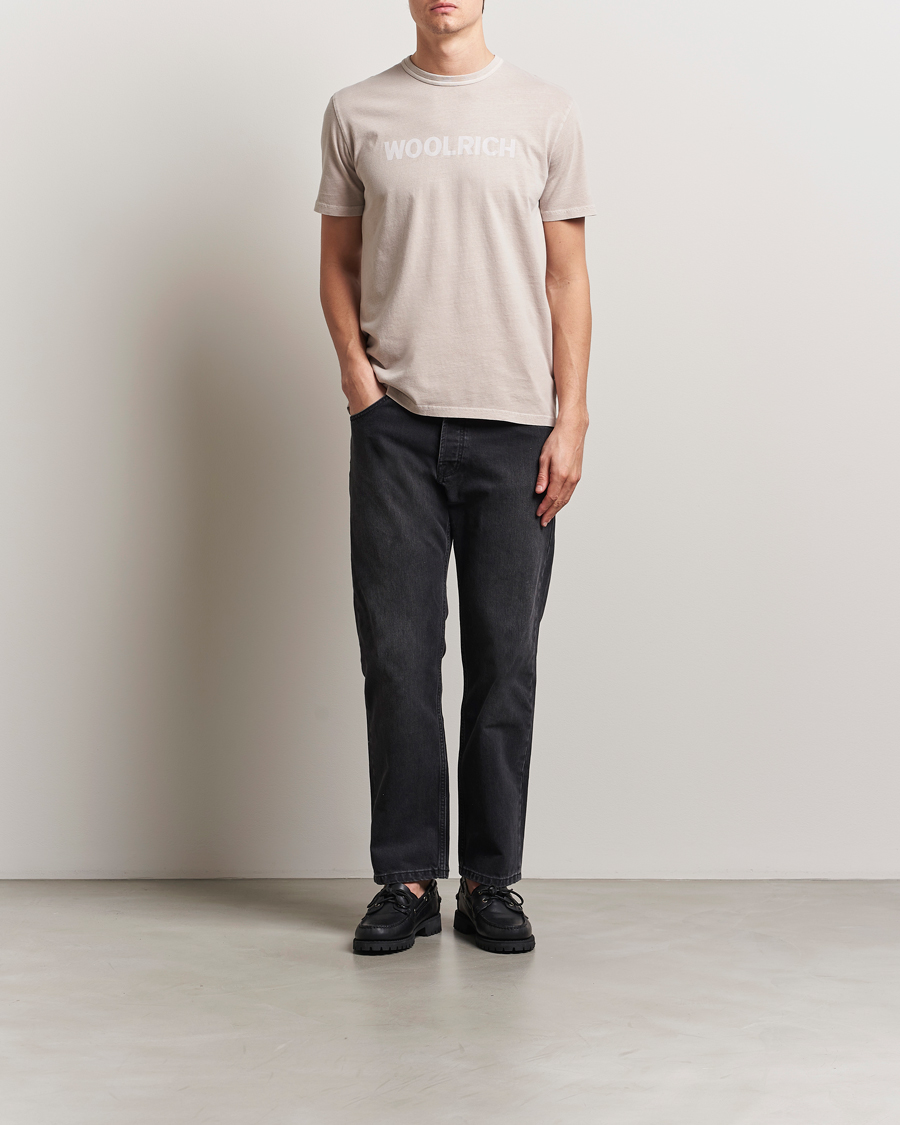 Herre | T-Shirts | Woolrich | Light Garment Dyed T-Shirt Dove