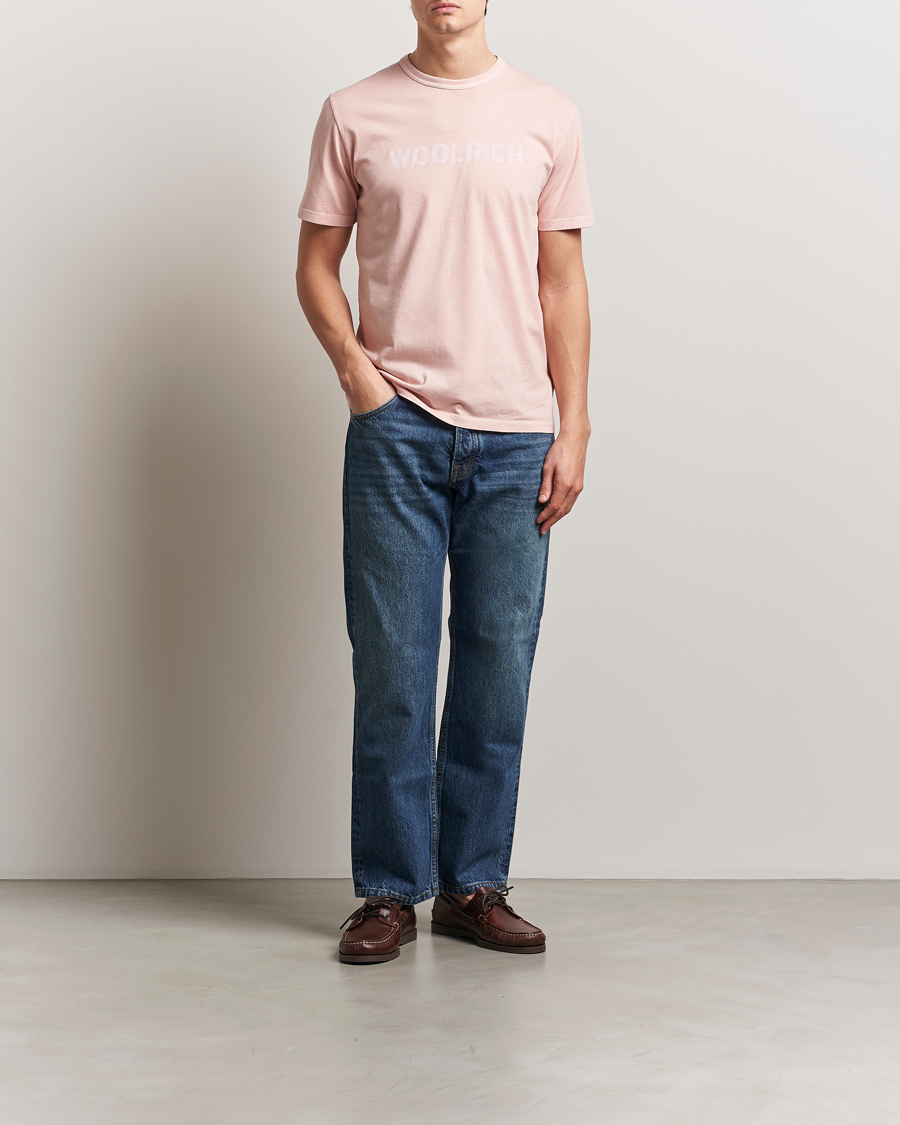 Herre | T-Shirts | Woolrich | Light Garment Dyed T-Shirt Rose Smoke