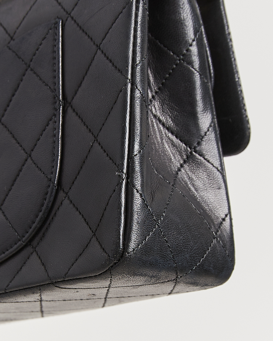 Herre | Chanel Pre-Owned Matelassé Small Double Flap Bag Black Lambskin | Chanel Pre-Owned | Matelassé Small Double Flap Bag Black Lambskin