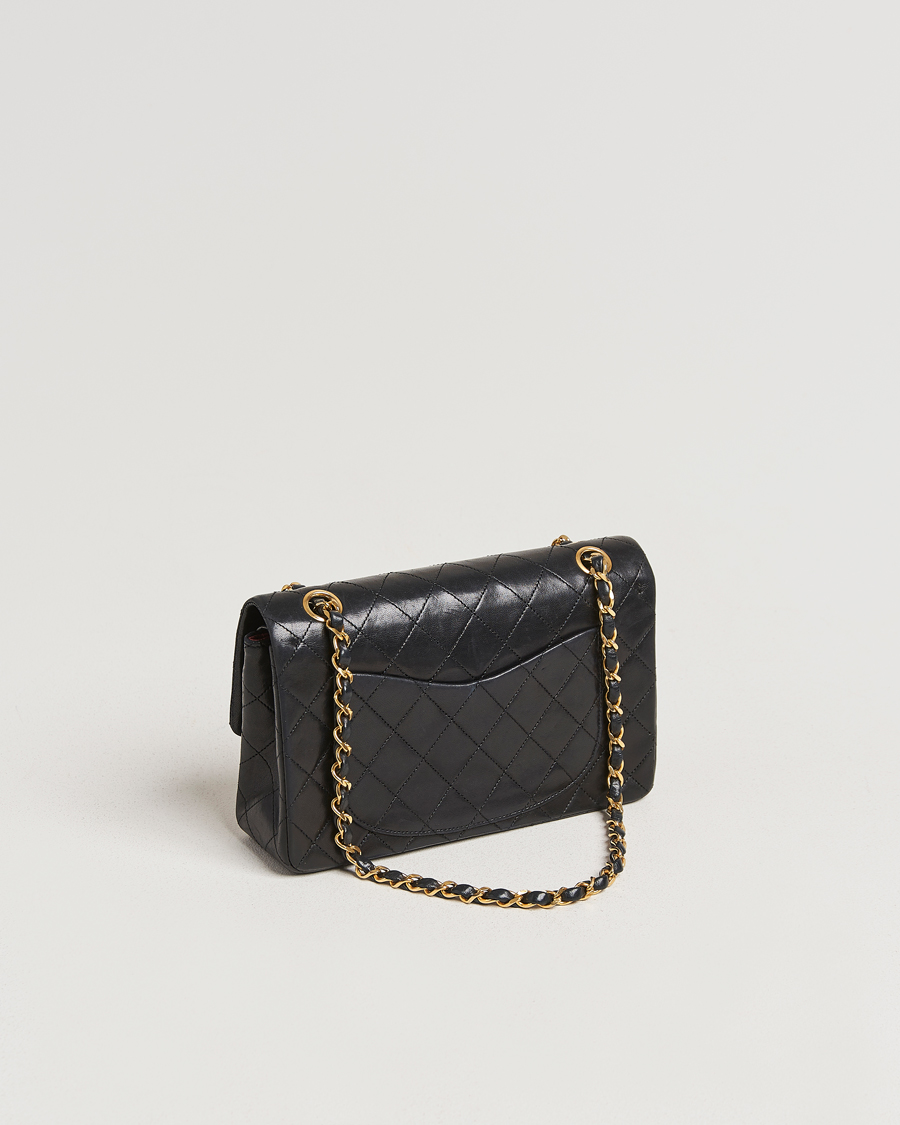 Herre | Chanel Pre-Owned Matelassé Small Double Flap Bag Black Lambskin | Chanel Pre-Owned | Matelassé Small Double Flap Bag Black Lambskin