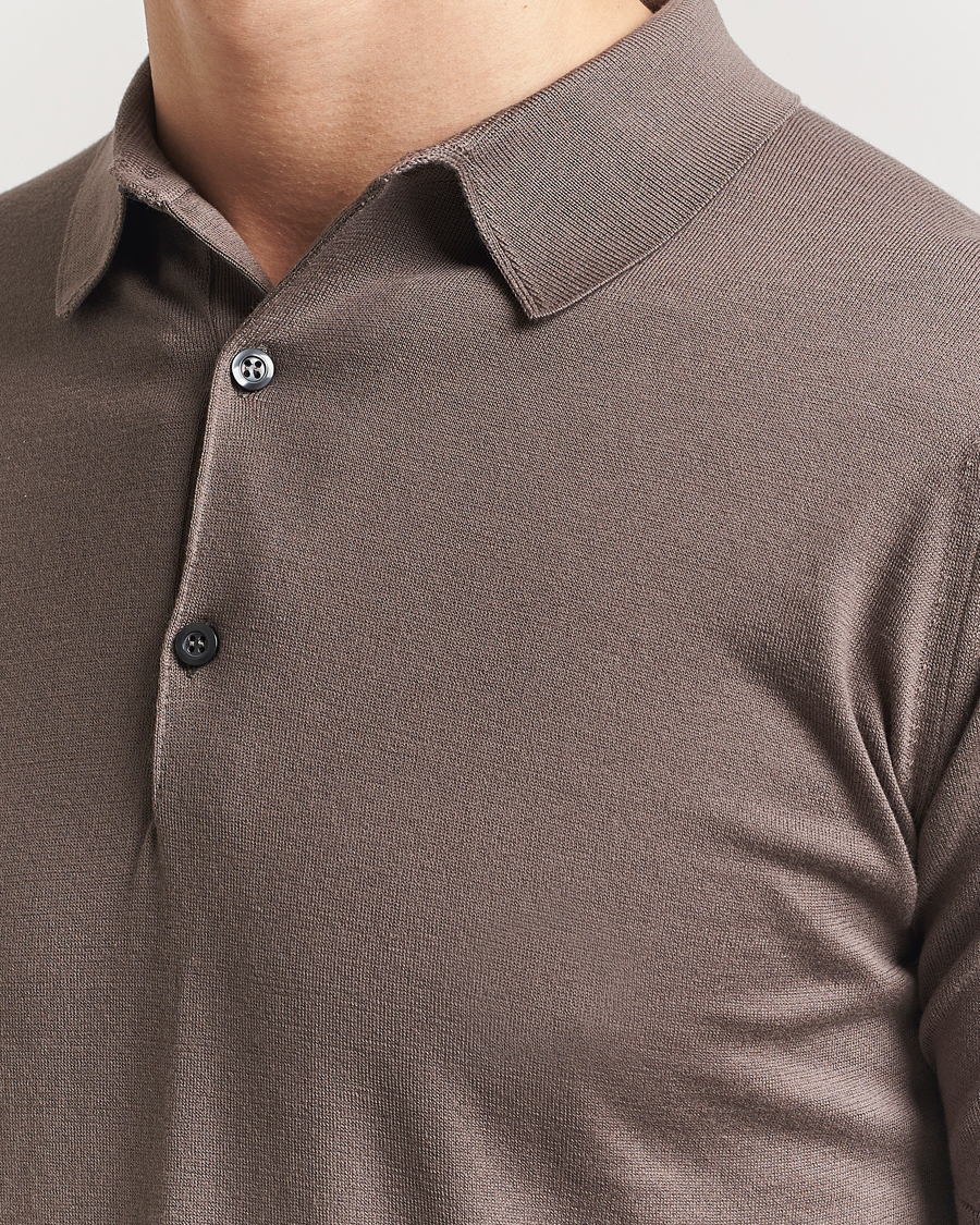 Herre | Pikéer | John Smedley | Adrian Slim Fit Sea Island Polo Beige Musk