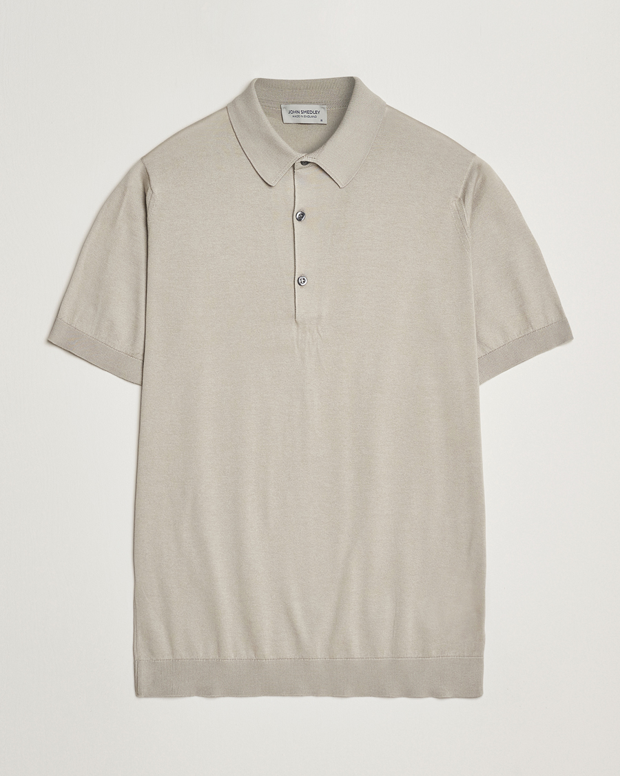 Herre | Pikéer | John Smedley | Adrian Slim Fit Sea Island Polo Parchment