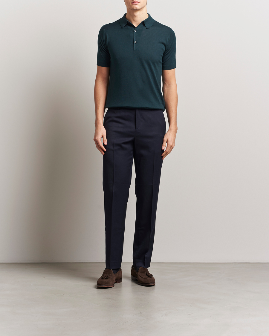 Herre | Pikéer | John Smedley | Adrian Slim Fit Sea Island Polo Rain Forest