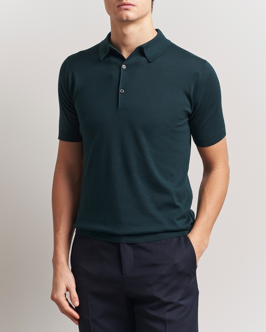 Herre | Pikéer | John Smedley | Adrian Slim Fit Sea Island Polo Rain Forest