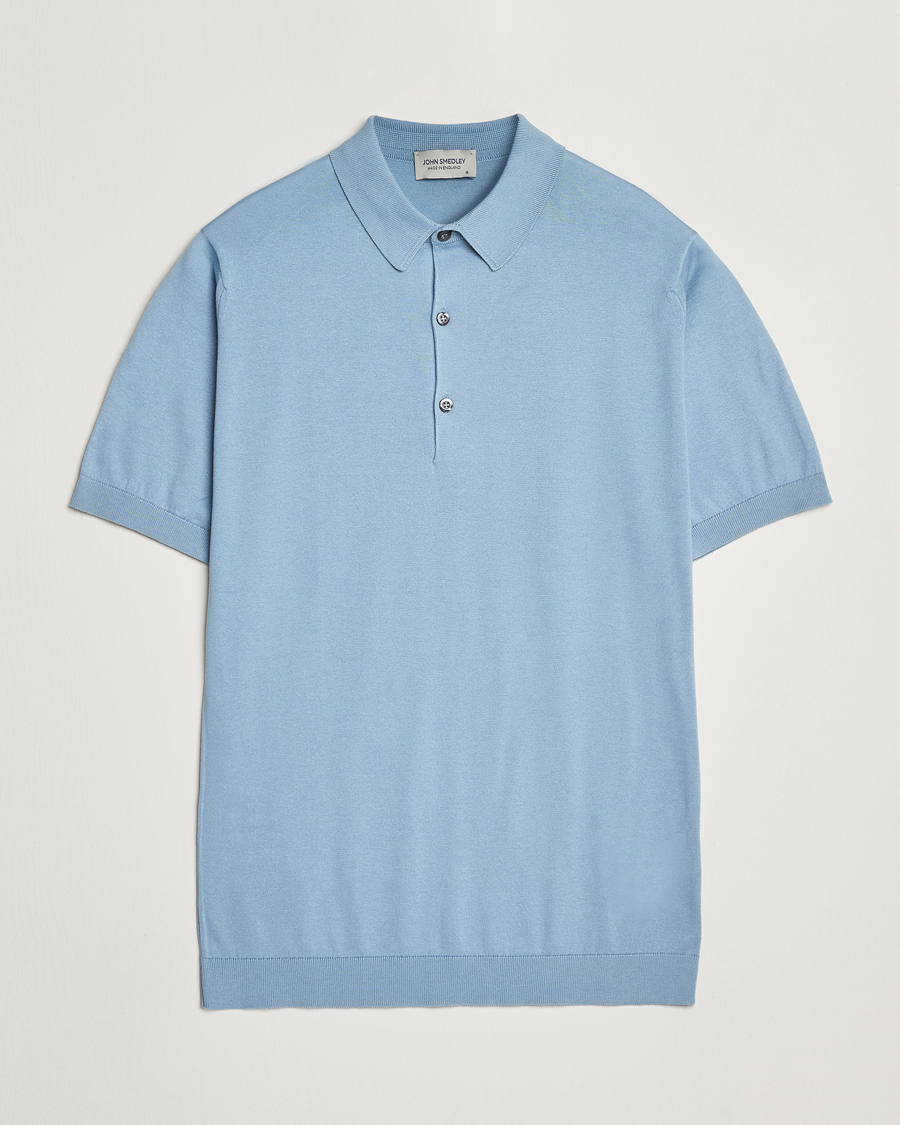 Herre | Pikéer | John Smedley | Adrian Slim Fit Sea Island Polo Sea Glass