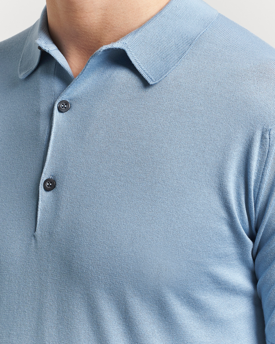 Herre | Pikéer | John Smedley | Adrian Slim Fit Sea Island Polo Sea Glass
