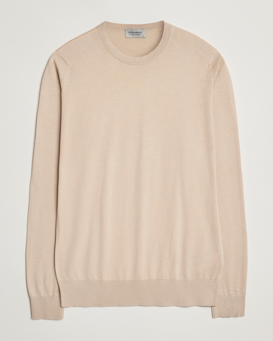 Herre | Gensere | John Smedley | Rowland Sea Island Crew Neck Pullover Almond