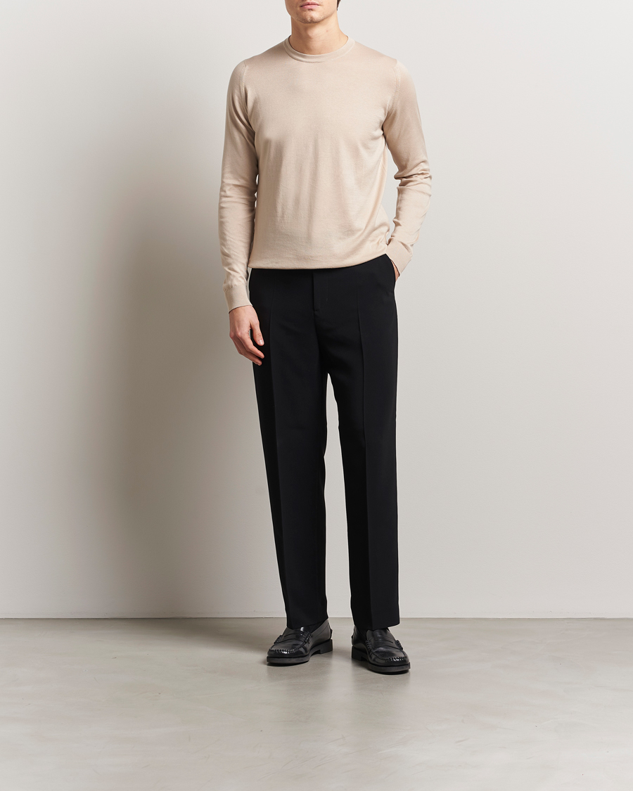 Herre | Gensere | John Smedley | Rowland Sea Island Crew Neck Pullover Almond