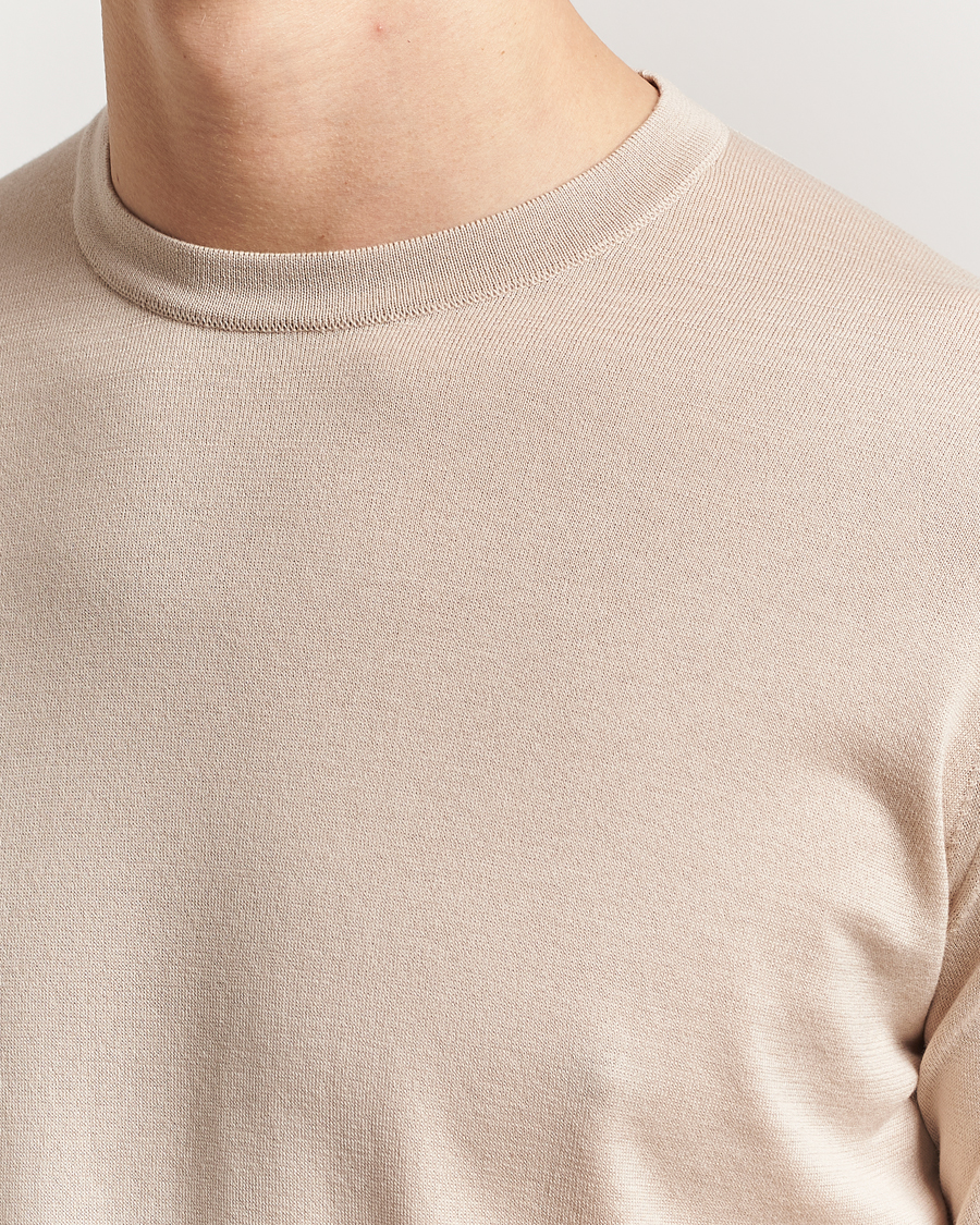 Herre | Gensere | John Smedley | Rowland Sea Island Crew Neck Pullover Almond