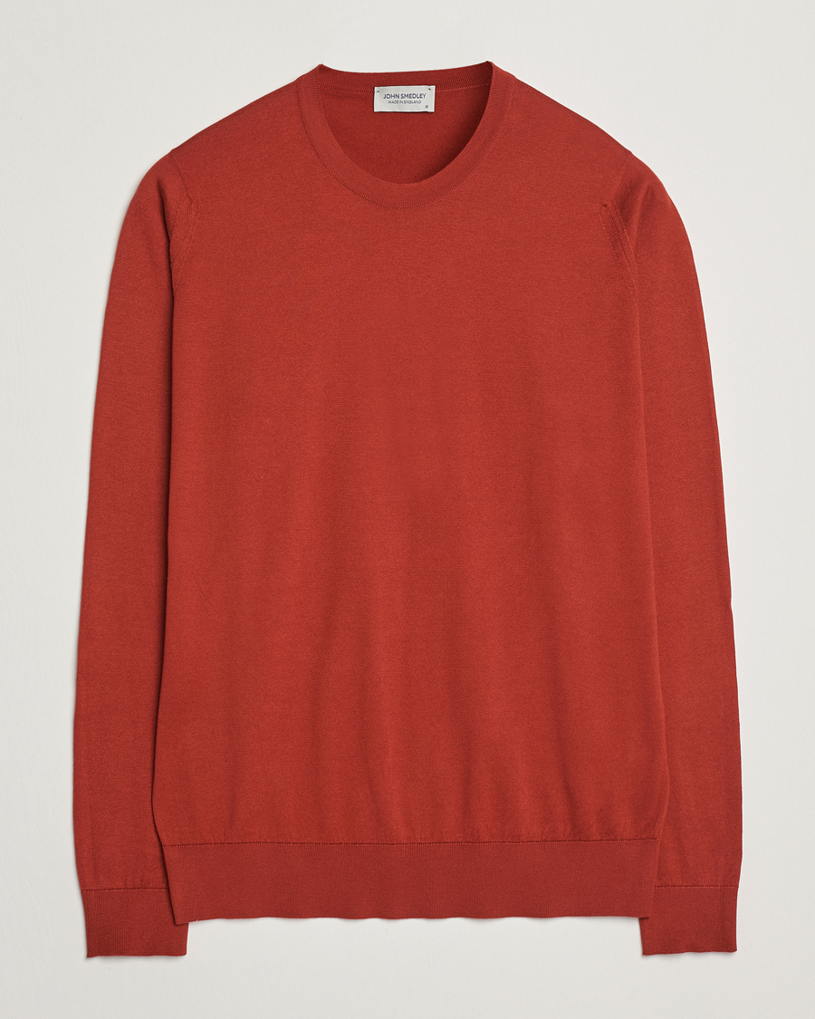 Herre | Gensere | John Smedley | Rowland Sea Island Crew Neck Pullover Baked Red