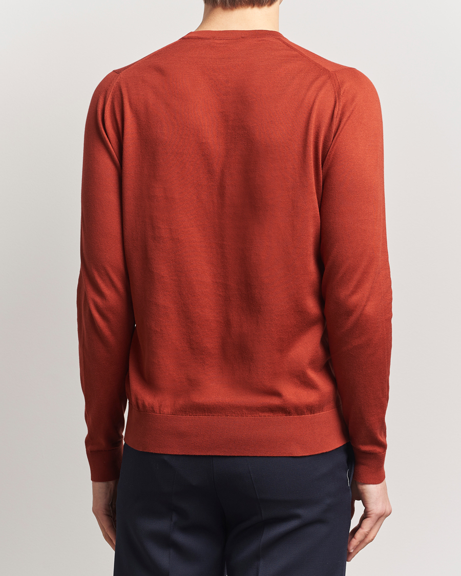Herre | Gensere | John Smedley | Rowland Sea Island Crew Neck Pullover Baked Red