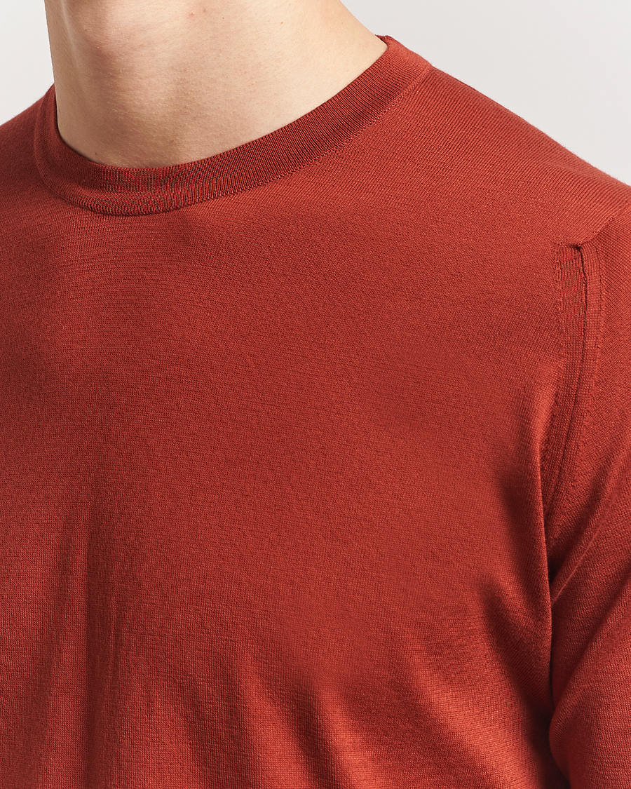 Herre | Gensere | John Smedley | Rowland Sea Island Crew Neck Pullover Baked Red