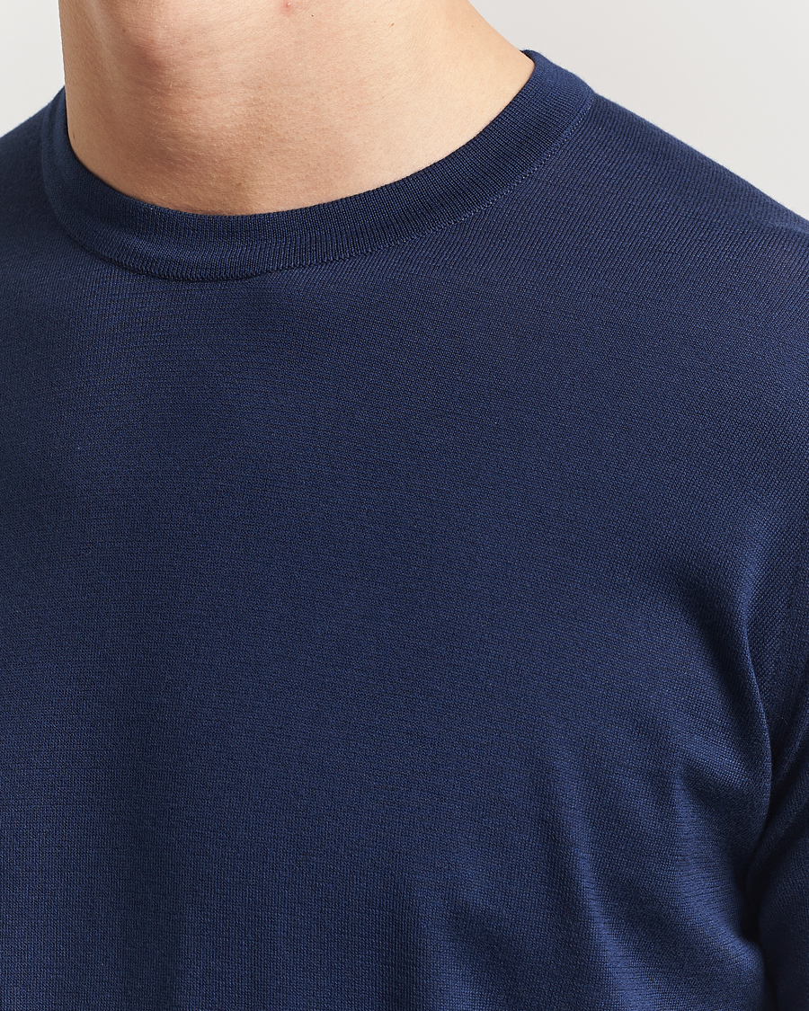 Herre | Gensere | John Smedley | Rowland Sea Island Crew Neck Pullover French Navy