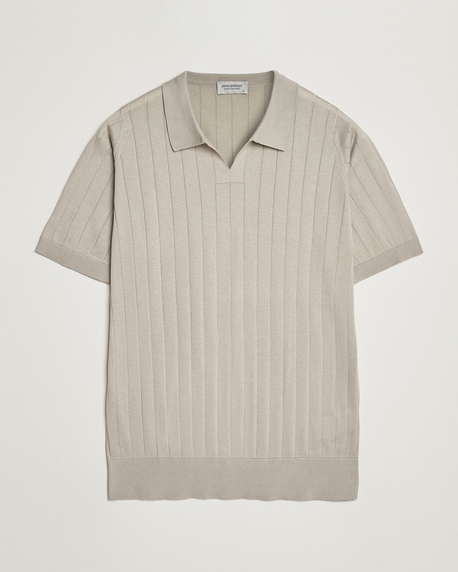 Herre | Pikéer | John Smedley | Roper Open Collar Sea Island Polo Parchment