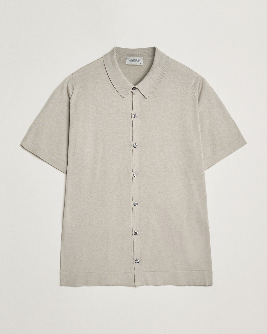 Herre | Skjorter | John Smedley | Folke Sea Island Knitted Polo Parchment