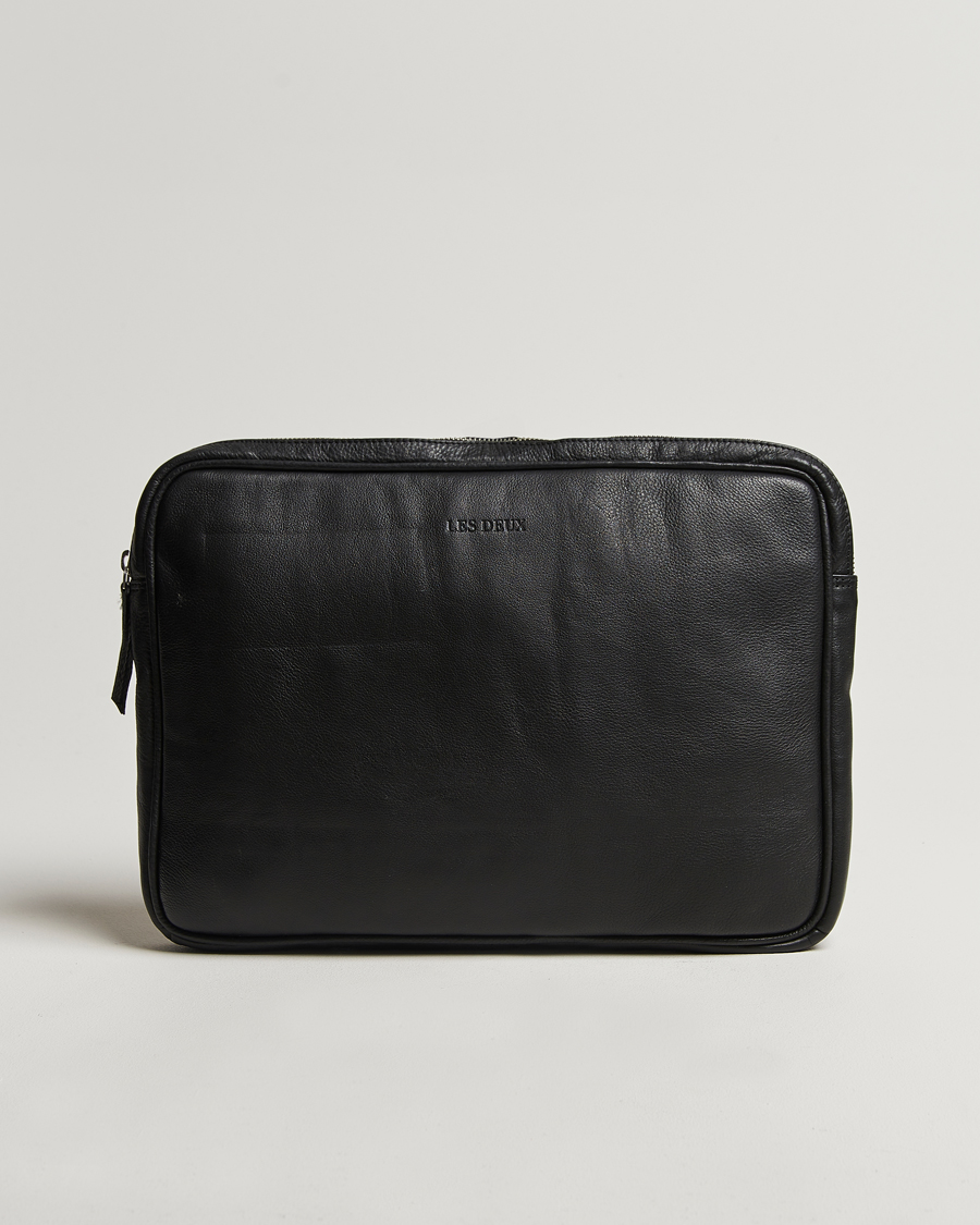 Herre | Vesker | LES DEUX | Leather Laptop Sleeve Black