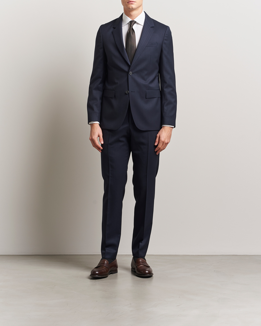 Herre | Dresser | BOSS BLACK | Houston Wool Pinstriped Suit Dark Blue