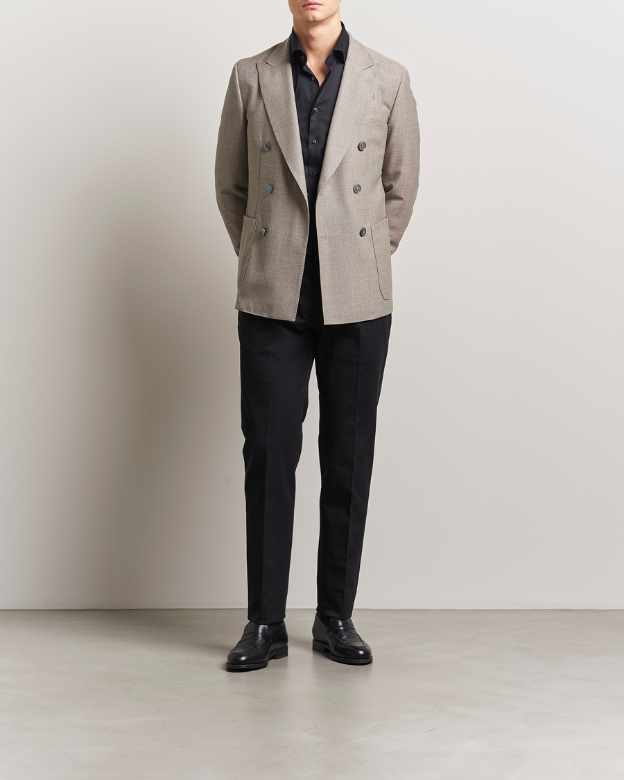 Herre | Dressjakker | BOSS BLACK | Huge Wool Double Breasted Blazer Light Beige