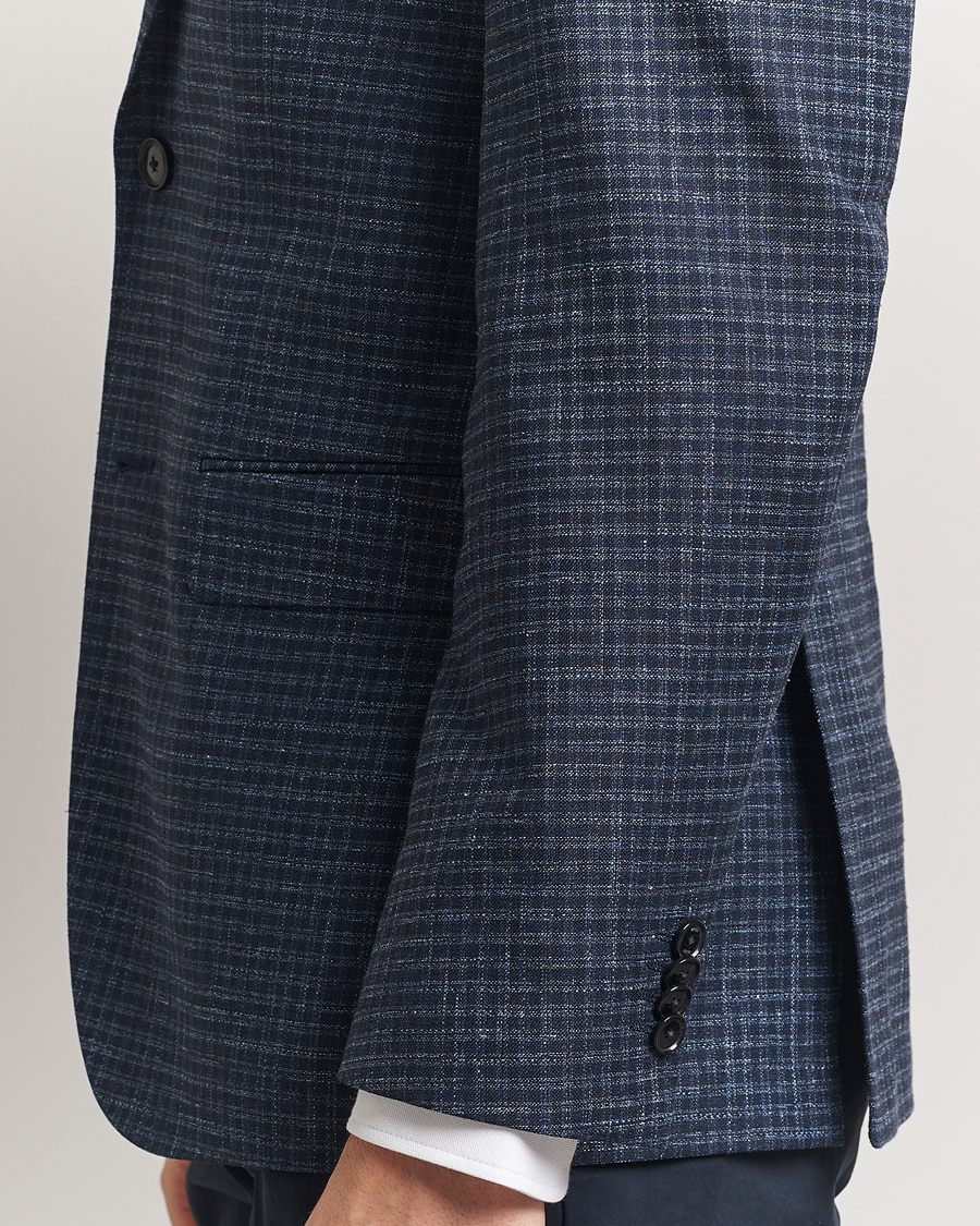 Herre | Dressjakker | BOSS BLACK | Janson Wool Dogtooth Blazer Medium Blue